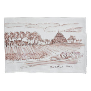 Funda De Cojín Paisaje Mont Saint-Michel Normandía, Francia