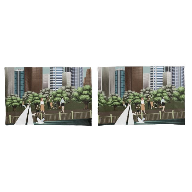 Funda De Cojín Paisaje urbano (Anverso - Set)