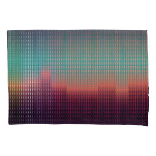 Funda De Cojín Paisaje urbano digital, cuadrados coloridos.