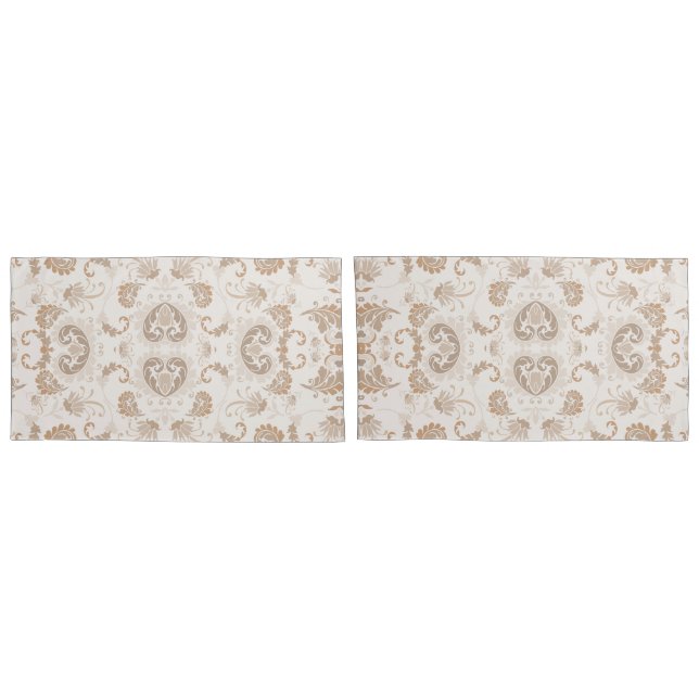Funda De Cojín Paisley en beige estética moderna Tan Brown (Reverso-Set)