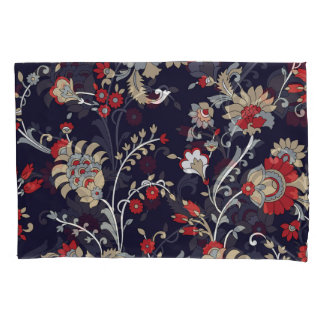 Funda De Cojín Paisley indio, fondo marino, tradicional.