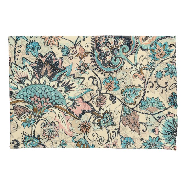 Funda De Cojín Paisley Oriental: Elegancia Textil Estilizada. (Anverso)