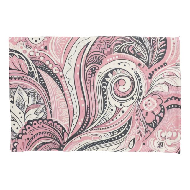 Funda De Cojín Paisley Rosa The Home Studio (Anverso)