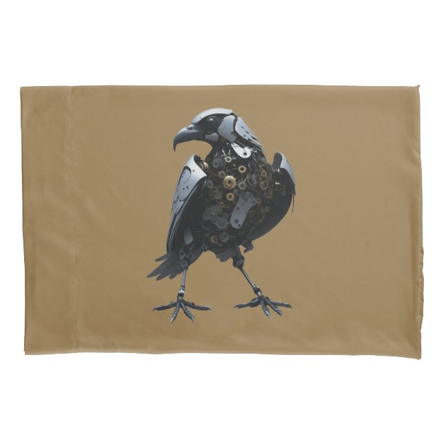 Funda De Cojín Pájaro Robótico (Anverso)