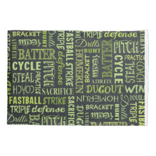 Funda De Cojín Palabras de la pizarra del juego de softball de