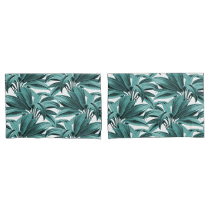 Funda De Cojín Palm Tropical verde azulada