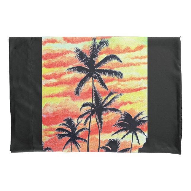 Funda De Cojín Palmas de Coco Sunset de Hawái (Anverso-izquierdo)