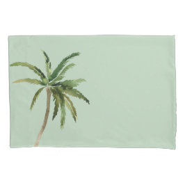 Funda De Cojín Palmeras Acuarela Tropical Verde Claro