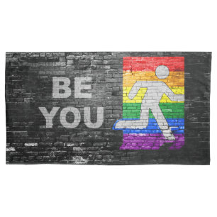 Funda De Cojín Panel de colores del orgullo arcoíris urbano de Sl