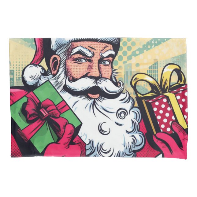 Funda De Cojín Papá Noel/ Navidad de cómic (Anverso)