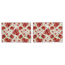 Funda De Cojín Papas rojas con follaje verde sobre fondo blanco