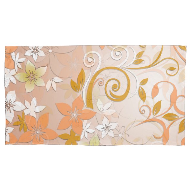 Funda De Cojín Papel pintado de flores 8 (Anverso)