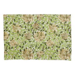 Funda De Cojín Papel pintado floral de madreselva verde de Willia