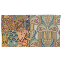 par de almohadas tamaño king con diseño art deco