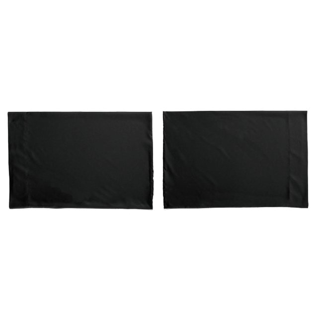 Funda De Cojín Par negro liso de almohadas (Anverso - Set)