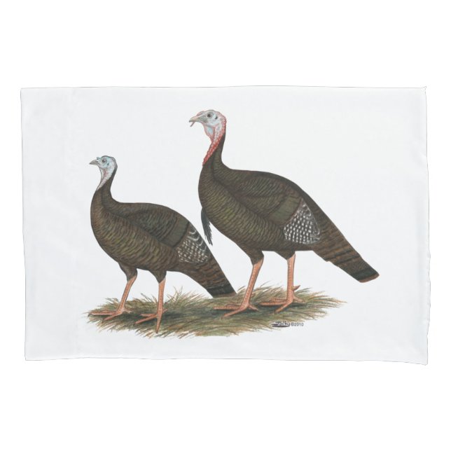 Funda De Cojín Par salvaje del este de los pavos (Anverso)
