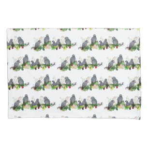 Funda de cojín para fiesta de loros grises african