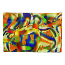 Funda De Cojín Parches de color en tiras beige curvadas