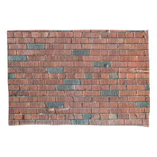 Funda De Cojín Pared de ladrillo rojiza/pardusca vieja