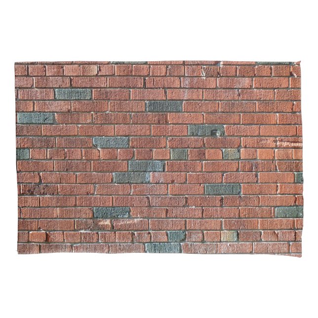 Funda De Cojín Pared de ladrillo rojiza/pardusca vieja (Anverso)