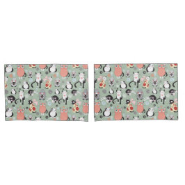 Funda De Cojín Pareja de gato cúpula