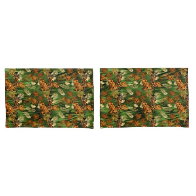 Funda De Cojín Pareja de mujeres tigres de almohadas (Anverso - Set)