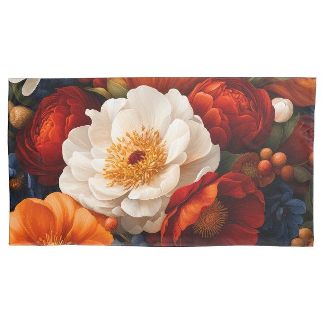 Funda De Cojín Pareja de patrones florales King (Anverso-izquierdo)