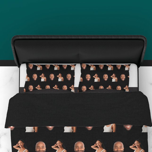 Funda De Cojín Pareja divertida personalizada 2 caras foto (Funny Couple Personalized 2 Face Photo Pillow Case)