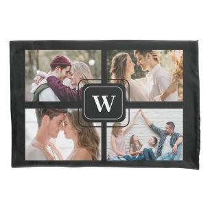 Funda De Cojín Parejas Iniciales 4 Monograma de fotografía