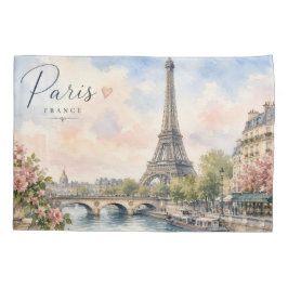 Funda De Cojín París Francia Torre Eiffel río Sena 