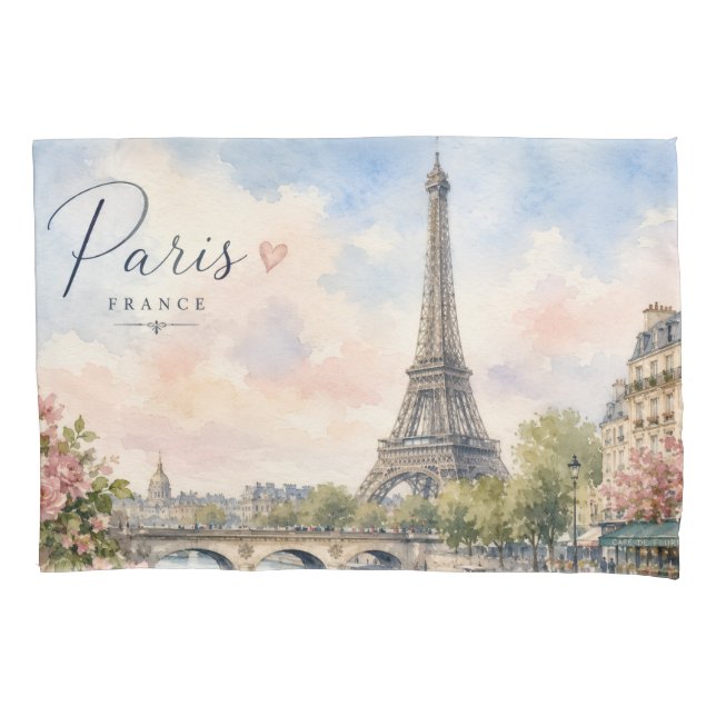 Funda De Cojín París Francia Torre Eiffel río Sena  (Anverso)
