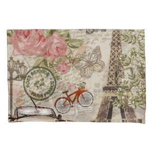 Funda De Cojín Paris Vintage: Estilo Postcard
