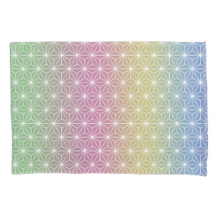 Funda De Cojín Pastel de arcoiris tradicional japonés Asanoha