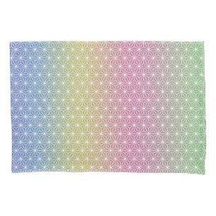 Funda De Cojín Pastel de arcoiris tradicional japonés Asanoha