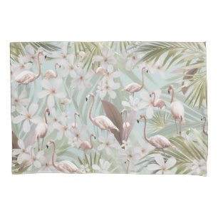 Funda De Cojín Pastel Flamingo Jungle Love #1 #tropical #wall
