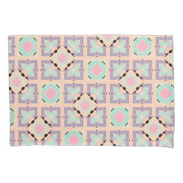 Funda De Cojín Pastel Geometric Tile Pattern | Pink Mint Purple 