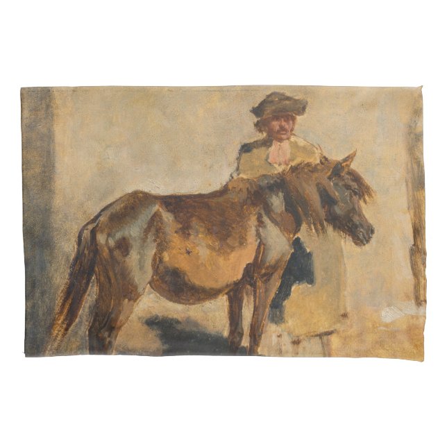 Funda De Cojín Pastor con caballo (equino) (Anverso-izquierdo)