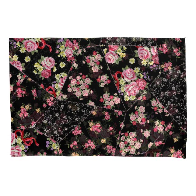 Funda De Cojín Patchwork floral: diseño sin Bonitos. (Anverso)