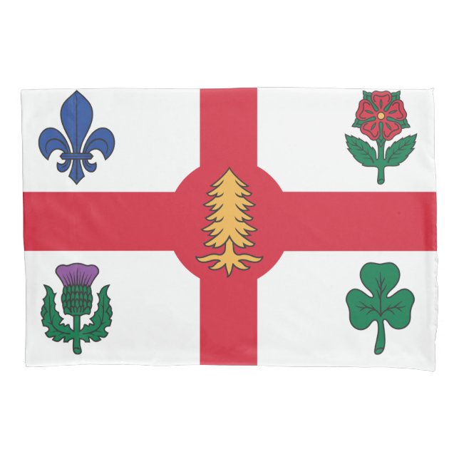 Funda De Cojín Patriotic Single Pillowcase with flag of Montreal (Anverso)