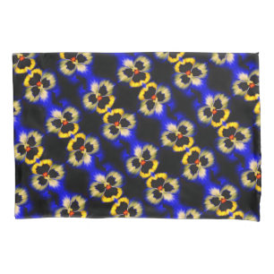 Funda De Cojín Patrón abstracto de la flor del paro azul negrita