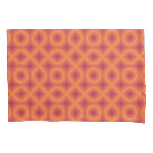 Funda De Cojín Patrón abstracto de Naranja Viva Magenta Sun