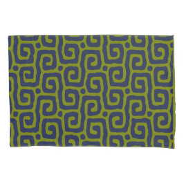 Funda De Cojín patrón abstracto moderno verde y azul