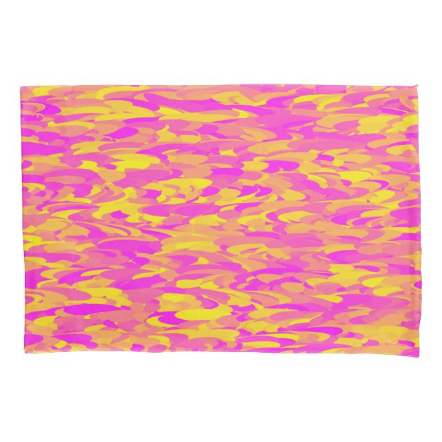Funda De Cojín Patrón abstracto Naranja amarillo rosado (Anverso-izquierdo)