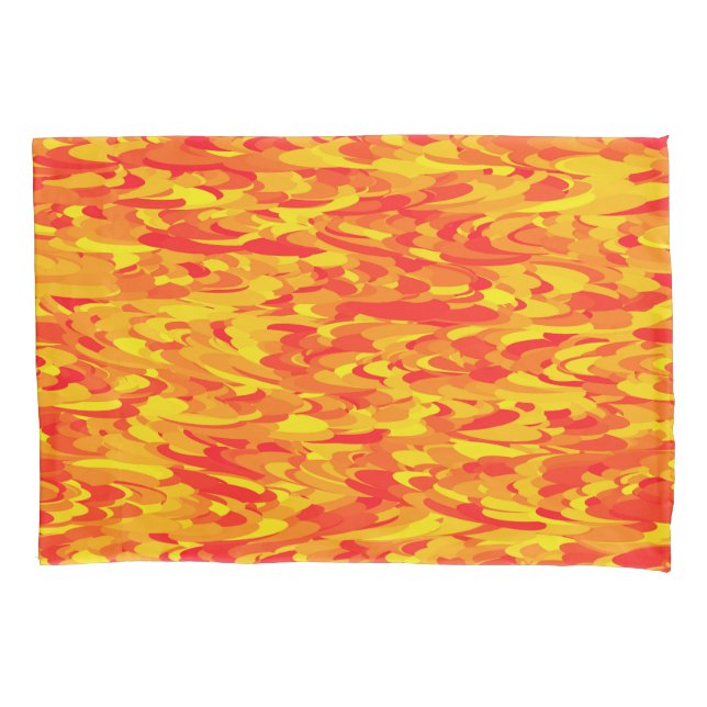 Funda De Cojín Patrón abstracto naranja rojo amarillo (Anverso-izquierdo)