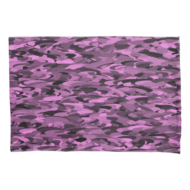 Funda De Cojín Patrón abstracto púrpura negro (Anverso-izquierdo)