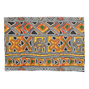 Funda De Cojín Patrón afrocéntrico de motivos  