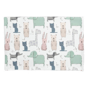 Funda De Cojín Patrón animal de bebé de Pastel Cutel