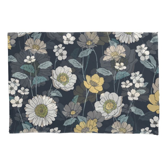 Funda De Cojín Patrón artístico floral, sin fisuras. (Anverso)