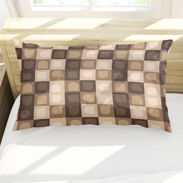Funda De Cojín Patrón azteca geométrico moderno de arca boho marr (Brown Modern Boho Arch Geometric Aztec Pattern Pillow Case)