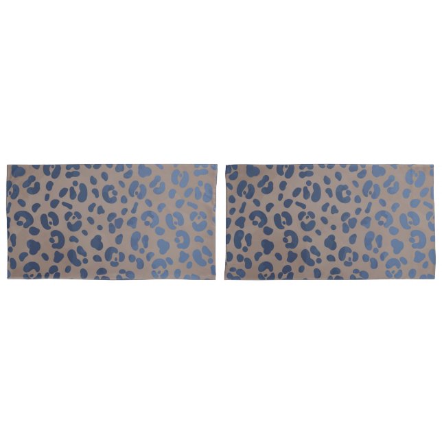 Funda De Cojín Patrón azul leopardo (Anverso - Set)